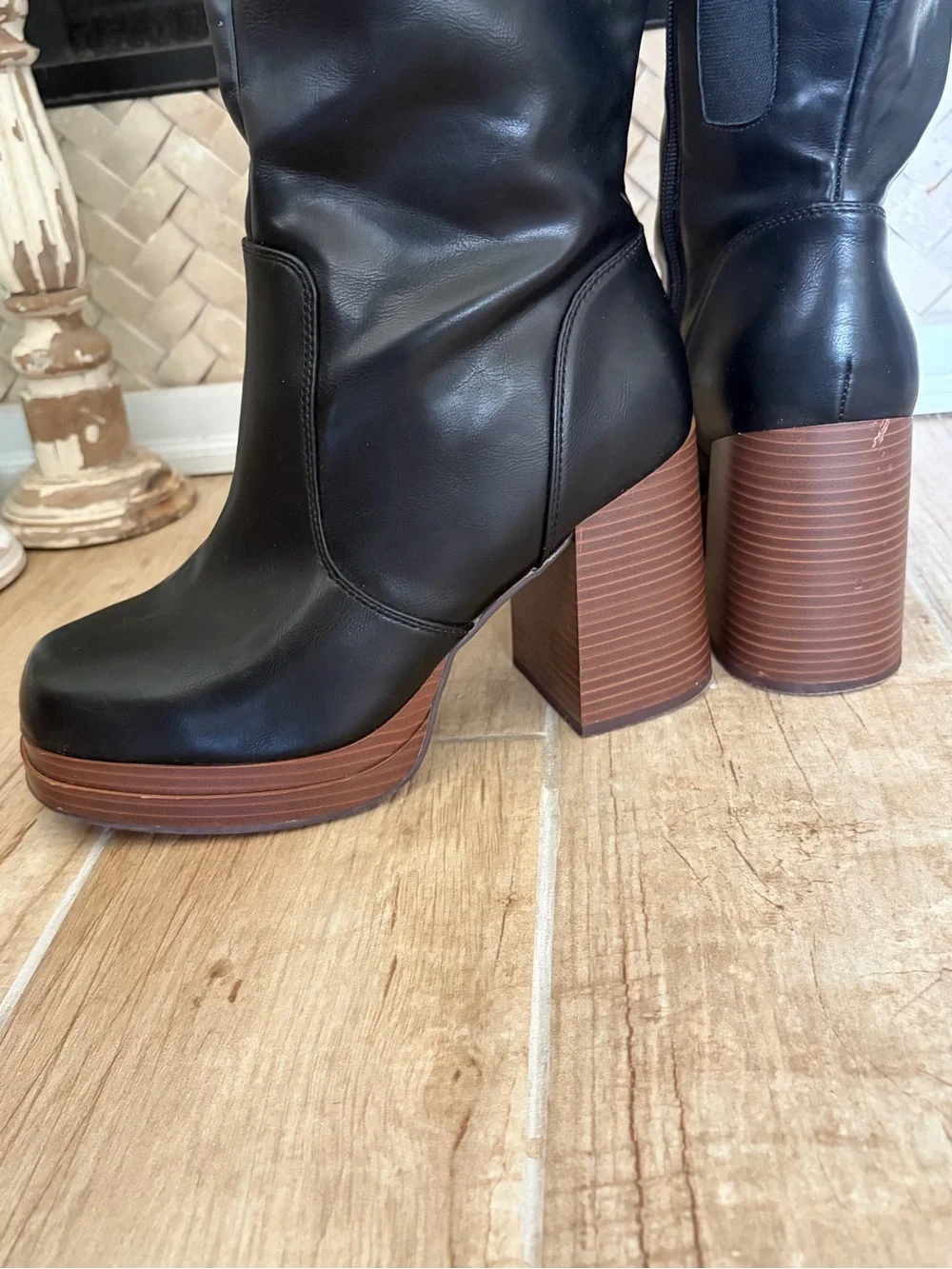 Torrid Black Platform Knee Boot - Wide Calf
